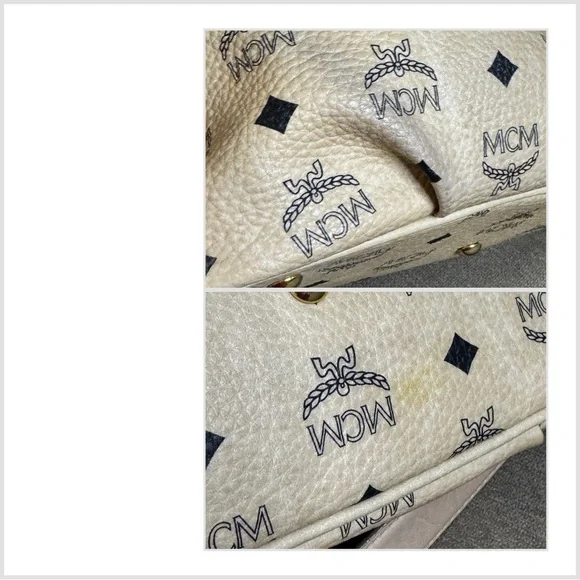 MCM Visetos Cream Shoulder Bag - Picture 10 of 10